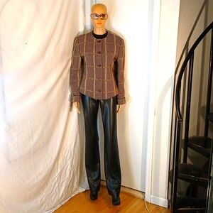 🔥 Like New Emporio Armani Black & Tan Wool Blazer